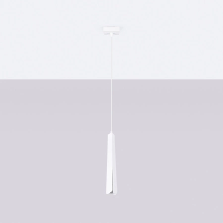 Lampa Sufitowa Wisząca Zwis G9 Żyrandol Tubularna Biała Skandynawska Prysm Sollux