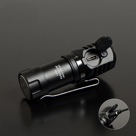 Latarka Reczna Czołowa Akumulatorowa LED 10W 600lm 4 Tryby Pracy USB-C Wodoszczelna IP68 Videx