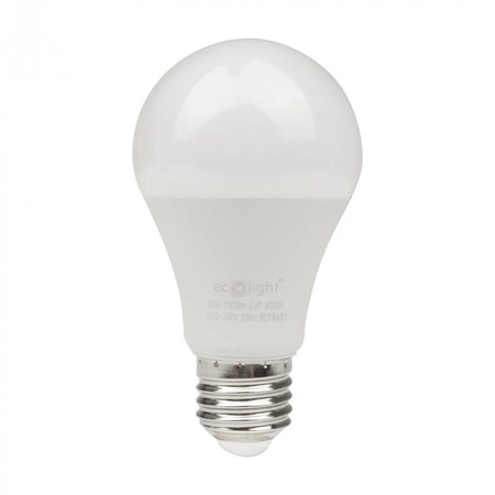 Żarówka LED A60 E27 10W 900lm 4000K Neutralna Ecolight