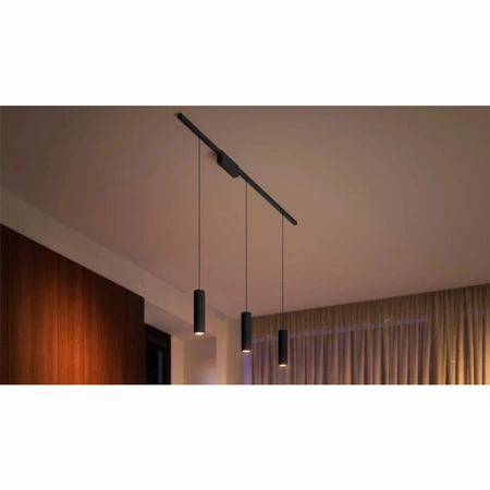 Zestaw Szyna Oświetleniowa Perifo Szynoprzewód 1,5m + 3x Lampa Wisząca LED 15,6W CCT RGB Philips HUE Bluetooth Czarny