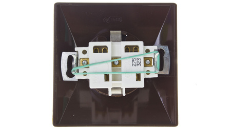 Gniazdo wtykowe pojedyncze AKCENT GP-1ASP/24 Z uziemieniem i przesłonami torów prądowych Schuko Brązowe OSPEL