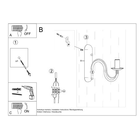 Lampa Ścienna Wisząca Żyrandol E14 Nieregularna Biała Nowoczesna Minerwa Sollux