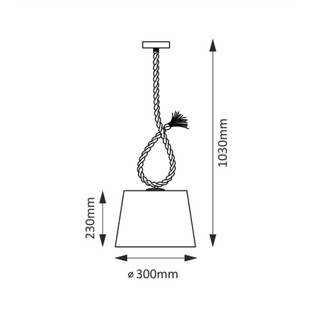 LAMPA Wisząca SUFITOWA ROPE CASE E27 Czarno-beżowa GOLDLUX (Polux)