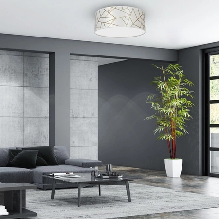 Plafon LED Lampa Sufitowa ZIGGY Biała Złota 2xE27 Ø40cm Milagro