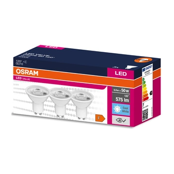 3PAK Żarówka LED GU10 6,9W = 50W 575lm 4000K Neutralna 120° OSRAM VALUE