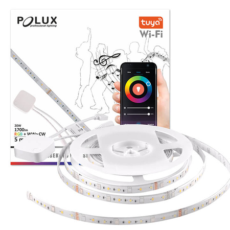 Taśma LED Pasek 230V 20W RGB + CCT IP65 TUYA WIFI Smart 5m