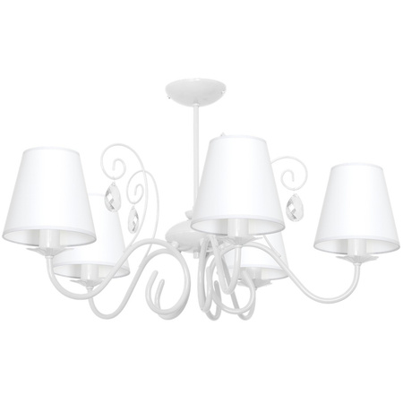 Lampa Sufitowa Żyrandol SARA Biała 5xE14 Milagro
