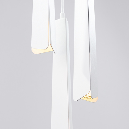 Lampa Sufitowa Wisząca Zwis 3x G9 Żyrandol Tubularna Biała Skandynawska Prysm Sollux