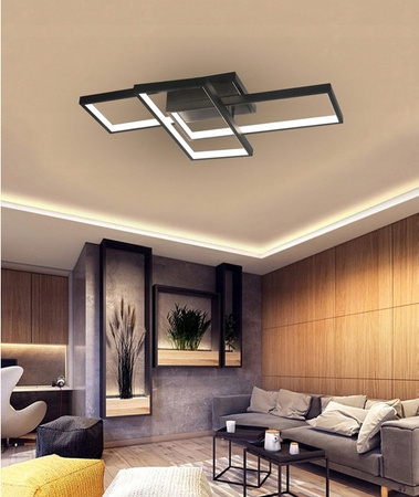 Lampa Sufitowa Żyrandol LED 72W CCT GALAXIS ORION Czarny + Pilot Sterujący