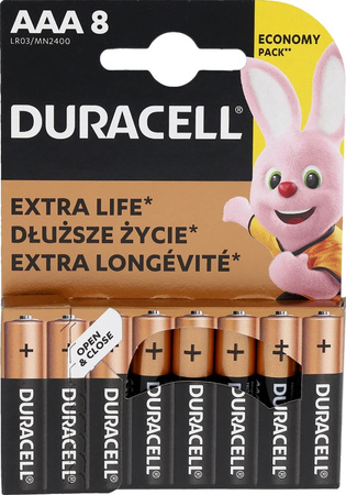 Baterie Alkaiczne DURACELL Basic AAA LR03 8szt Blister