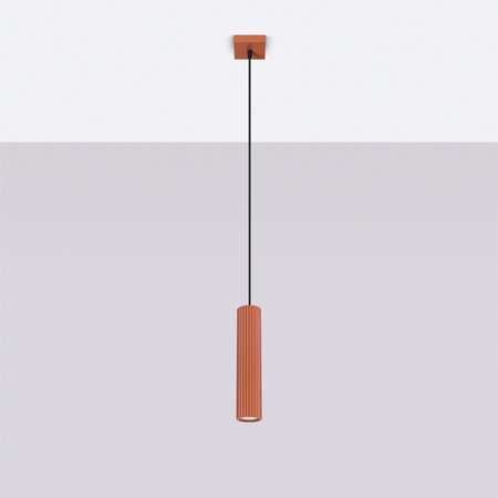 Lampa Wisząca Sufitowa Zwis Tuba Spot 1x GU10 Ochra Czerwona Karbon Deep Space SL.1630 Sollux