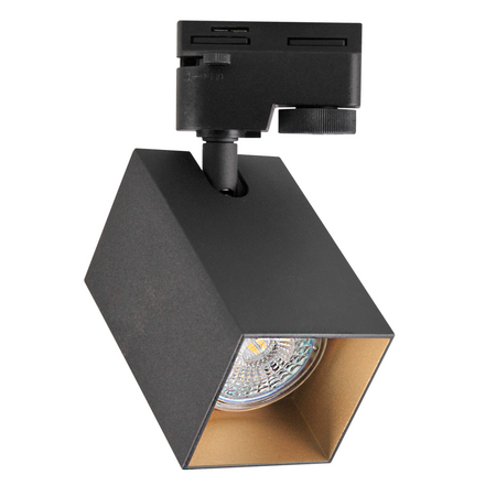 Zestaw Szynowy Szynoprzewód Szyna Listwa 1-Fazowa + 3x Reflektor GU10 Czarna Złota SQUARE Sanico Goldlux