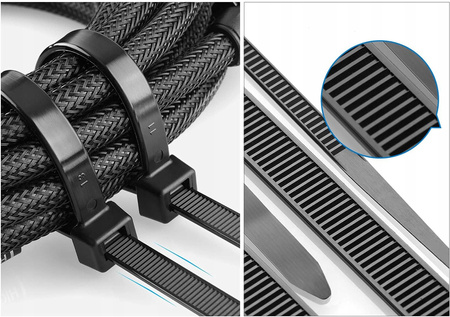 Opaska Zaciskowa Kablowa Mocna 2,5x100mm czarna 100 sztuk ECOLIGHT