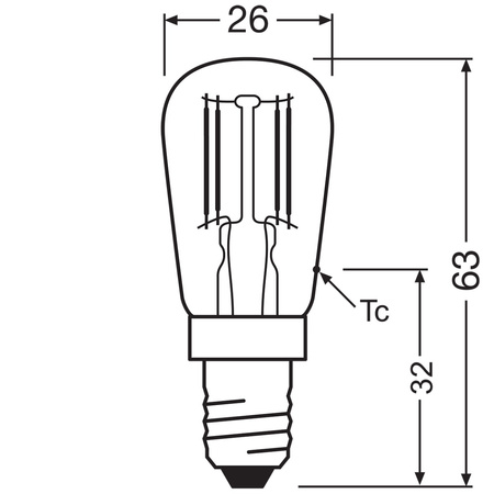Żarówka LED T26 Tubularna E14 2.8W = 25W 250lm 2700K Ciepła 300° SPECIAL Osram
