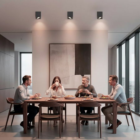 Oprawa Natynkowa HALOGENOWA Spot Tuba Ruchoma GU10 Kwadratowa Czarna 84mm AMAT-M LUMILED