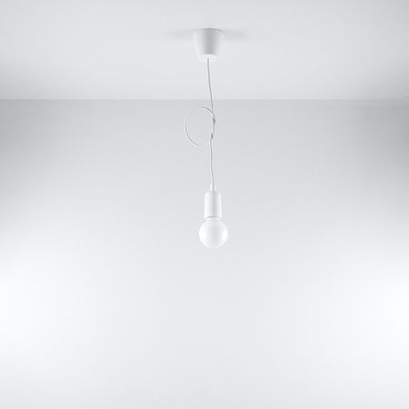 Lampa Sufitowa Wisząca Zwis E27 Nieregularna Biała Nowoczesna Diego Sollux