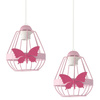Lampa wisząca KAGO 3xE27 Dziecięca Różowy Motyl Różowa MLP4928 Milagro Metal