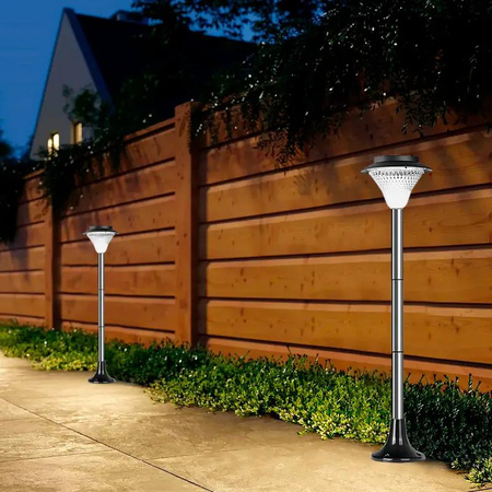 Lampa Solarna Ogrodowa LED Wbijana Słupek Ozdobna IP44 Latarnia 3w1