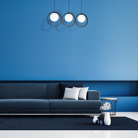 Lampa wisząca BOSTON 3xE14 Czarne Obręcze Geometryczne Loft MLP5595 Milagro Metal + Szkło
