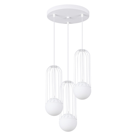 Lampa Sufitowa Wisząca Zwis 3x G9 Nieregularna Biała Nowoczesna Brina Sollux