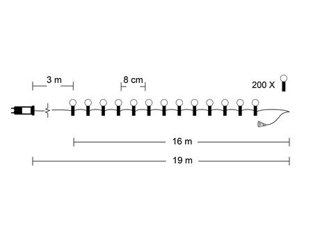 Kurtyna Świetlna Lampki Świąteczne CHERRY BALL 200LED Zimny Biały 3+16m