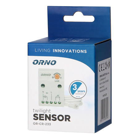 Czujnik Zmierzchowy Z Hermetyczną Zewnętrzną Sondą 2300W IP65 Biały ORNO
