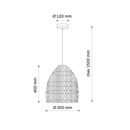 Lampa Sufitowa Wisząca Zwis E27 Beżowy Czarna Sakura Sanico Goldlux