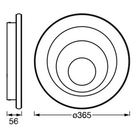 Plafon LED Lampa Sufitowa Natynkowa 38W 1900lm 3000K Ciepła Biała Orbis Spiral Round Osram