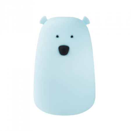 Lampka Nocna Dziecięca LED 0.4W 3000K Ciepła + Wielokolorowa RGB USB Akumulatorowa 1200mAh Niebieska + Pilot DUŻY MIŚ MARY'S