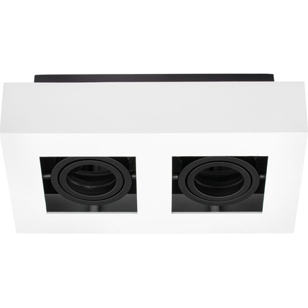 Oprawa Natynkowa HALOGENOWA Ruchoma 2x GU10 Prostokątna Biała 85mm NEMO