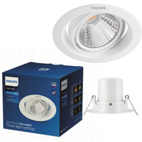 Oprawa Podtynkowa Wpuszczana LED 7W 450lm 4000K SceneSwitch Biała Pomeron Philips
