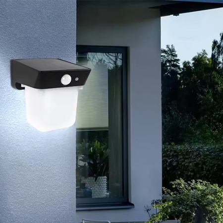 Kinkiet Solarny LED Lampa Zewnętrzna Ogrodowa 4000K IP44 Czujnik Ruchu i Zmierzchu