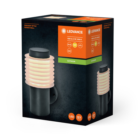 Lampa Ogrodowa Zewnętrzna Kinkiet Elewacyjny LED 9W 700lm 3000K IP44 Szary Endura Ledvance