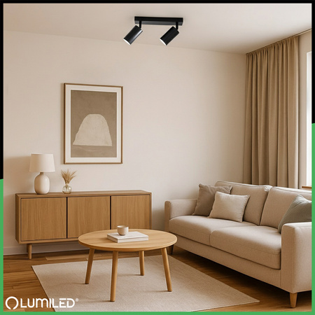 Lampa Sufitowa Plafon SPOT TUBA Reflektor Oprawa Halogenowa Skośna 2x GU10 TABULA LUMILED