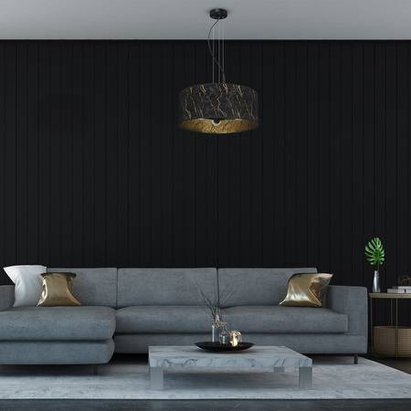 Lampa Wisząca Sufitowa SENSO Czarna Złota 3xE27 Milagro