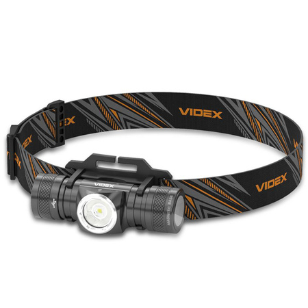 Latarka Czołowa Akumulatorowa LED 10W 1200lm 6 Trybów Pracy SOS USB-C Wodoszczelna IP68 Videx