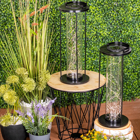 Lampa Solarna LED Zewnętrzna Ogrodowa Stojąca Wisząca Latarenka 3000K IP44 46cm Czujnik Zmierzchu