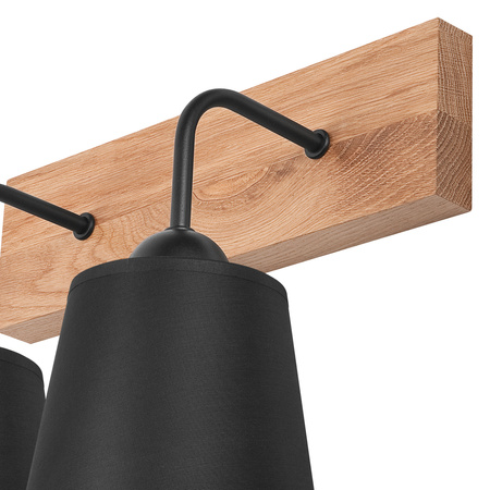 Lampa Ścienna Kinkiet LULA 2xE27 Czarny Dębowy KM-2.200 Lamkur