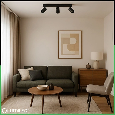 Lampa Sufitowa Plafon SPOT TUBA Reflektor Oprawa Halogenowa Skośna 3x GU10 TABULA LUMILED