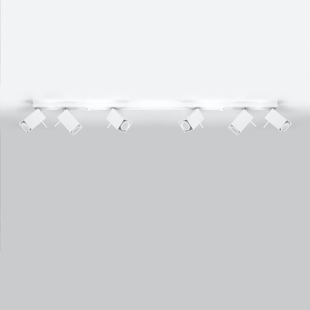Lampa Sufitowa Oprawa Natynkowa 6x GU10 SPOT TUBA Reflektor Ruchoma Minimalistyczna Kwadratowa Biała Nowoczesna Merida Sollux