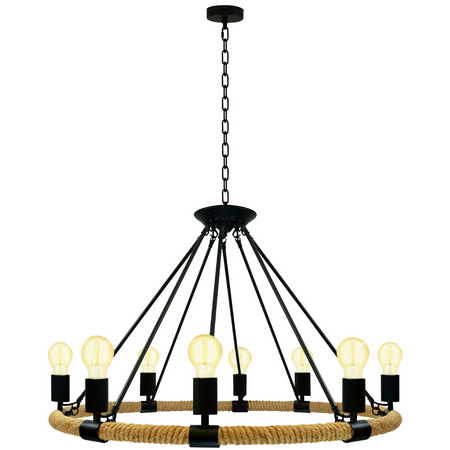 Lampa Wisząca Sufitowa ROPE Arthur 8xE27 SZNUR LOFT Vintage- GOLDLUX (Polux)