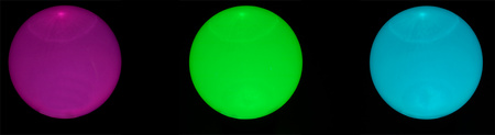 Lampa Ogrodowa LED Solarna Wbijana RGB KULA 30cm Biało-srebrna + Pilot VOLTENO