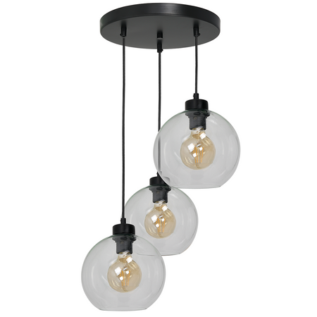 Lampa wisząca SOFIA 3xE27 MLP6582 Transparentny Klosz Kula Milagro Metal + Szkło