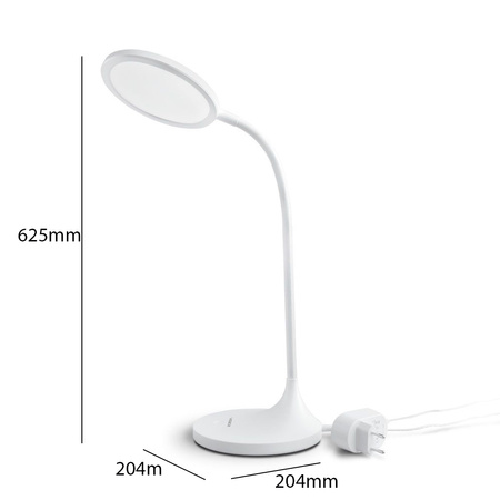 Lampka Biurkowa LED 20W 1700lm 4100K Neutralna CRI98 Biała Ściemnialna Videx