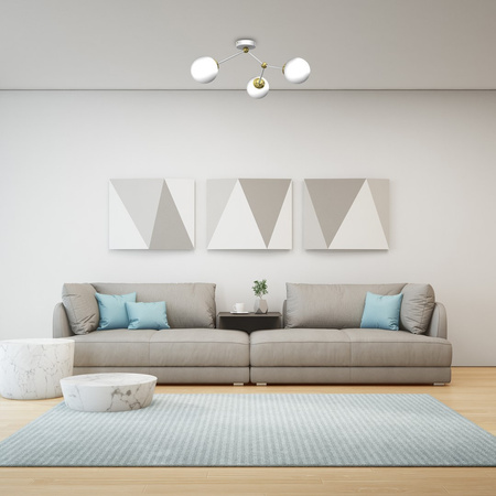 Lampa Sufitowa JOY Biała Złota 3xE14 Milagro