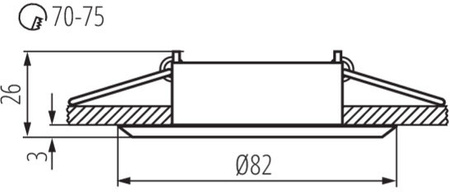 Oprawa sufitowa halogenowa podtynkowa GWEN MR16 Gx5,3 czarny anodowany Kanlux