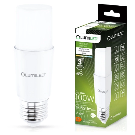 Zestaw 6x Żarówka LED E27 15W = 100W 1521lm 4000K Neutralna Stick LUMILED