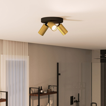 Lampa Sufitowa Reflektor 3x GU10 IP44 Miedziany-Czarny Kosipo Philips