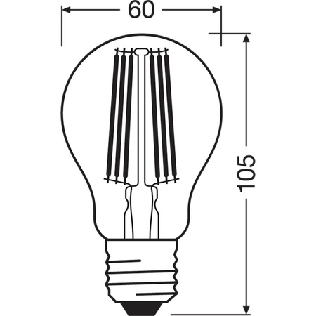 Żarówka LED E27 A60 7,2W = 100W 1521lm 3000K Ciepła 300° Filament LEDVANCE Ultra Efficient