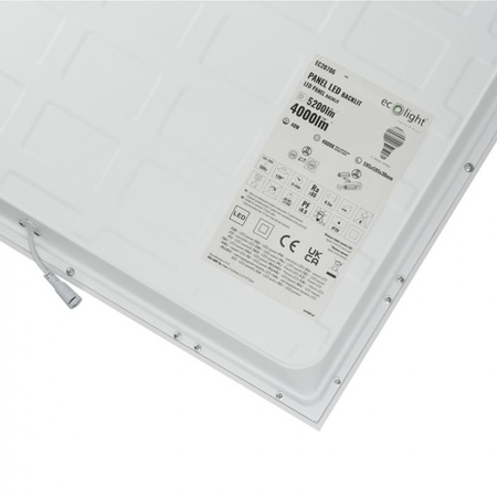 Panel LED 60x60 Kaseton Wpuszczany Podtynkowy 40W 5200lm 4000K Neutralna Biały Backlit Ecolight